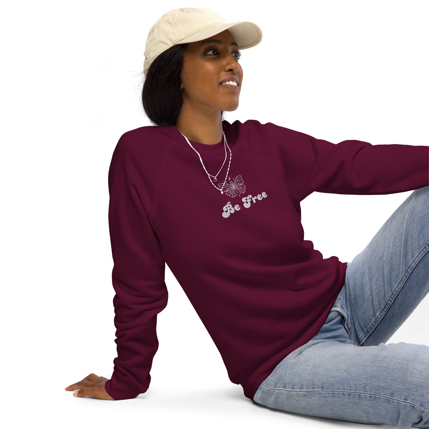 Be Free Unisex organic raglan sweatshirt