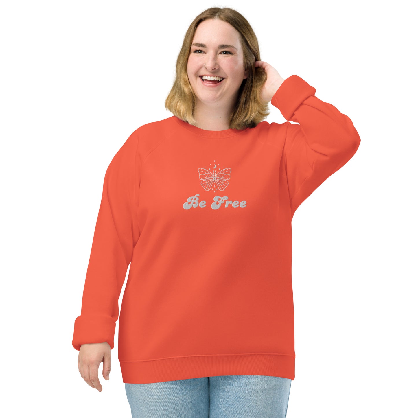 Be Free Unisex organic raglan sweatshirt