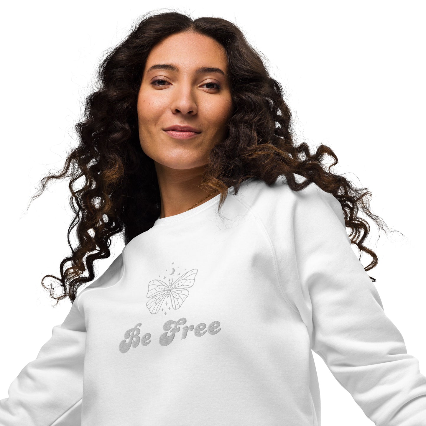 Sudadera unisex orgánica con raglán Be Free