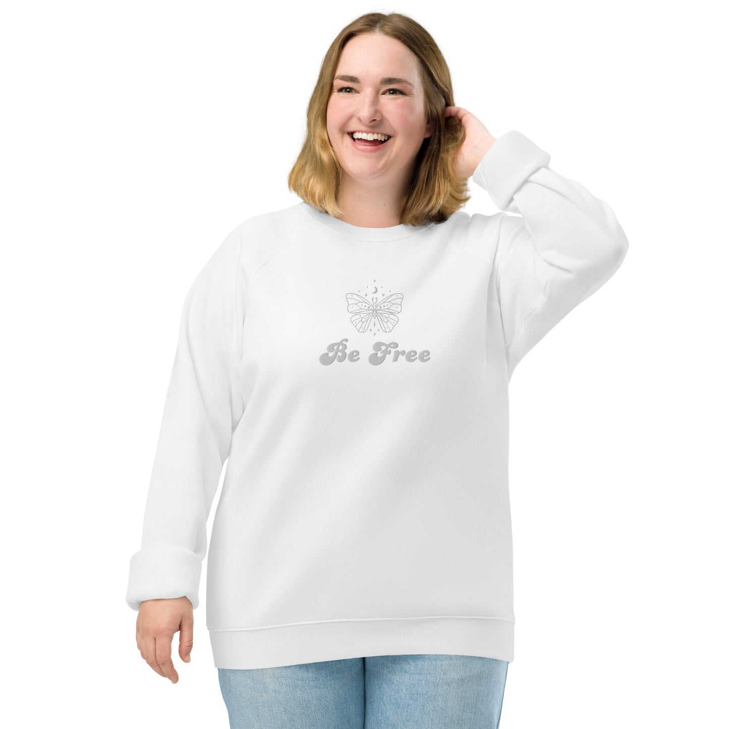 Sudadera unisex orgánica con raglán Be Free