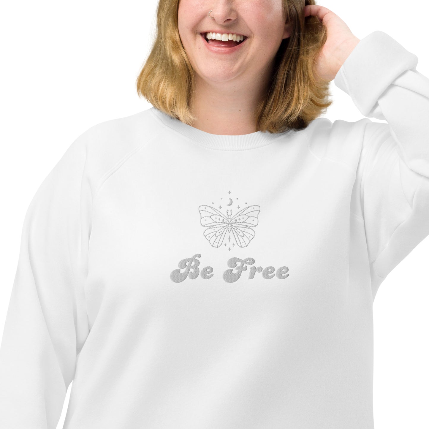 Be Free Unisex organic raglan sweatshirt