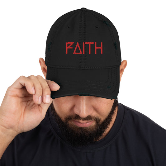 Faith Distressed Dad Hat