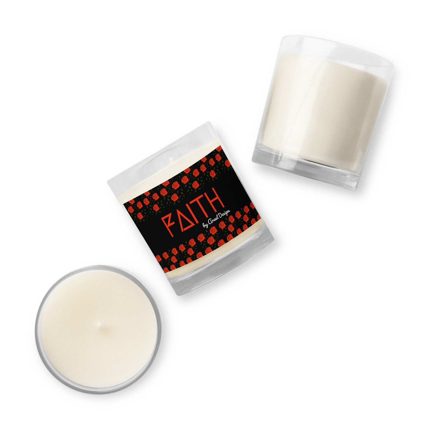 Glass jar soy wax candle