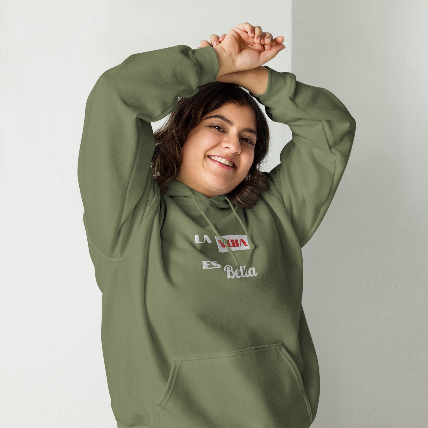 Sudadera con capucha unisex La vida es bella