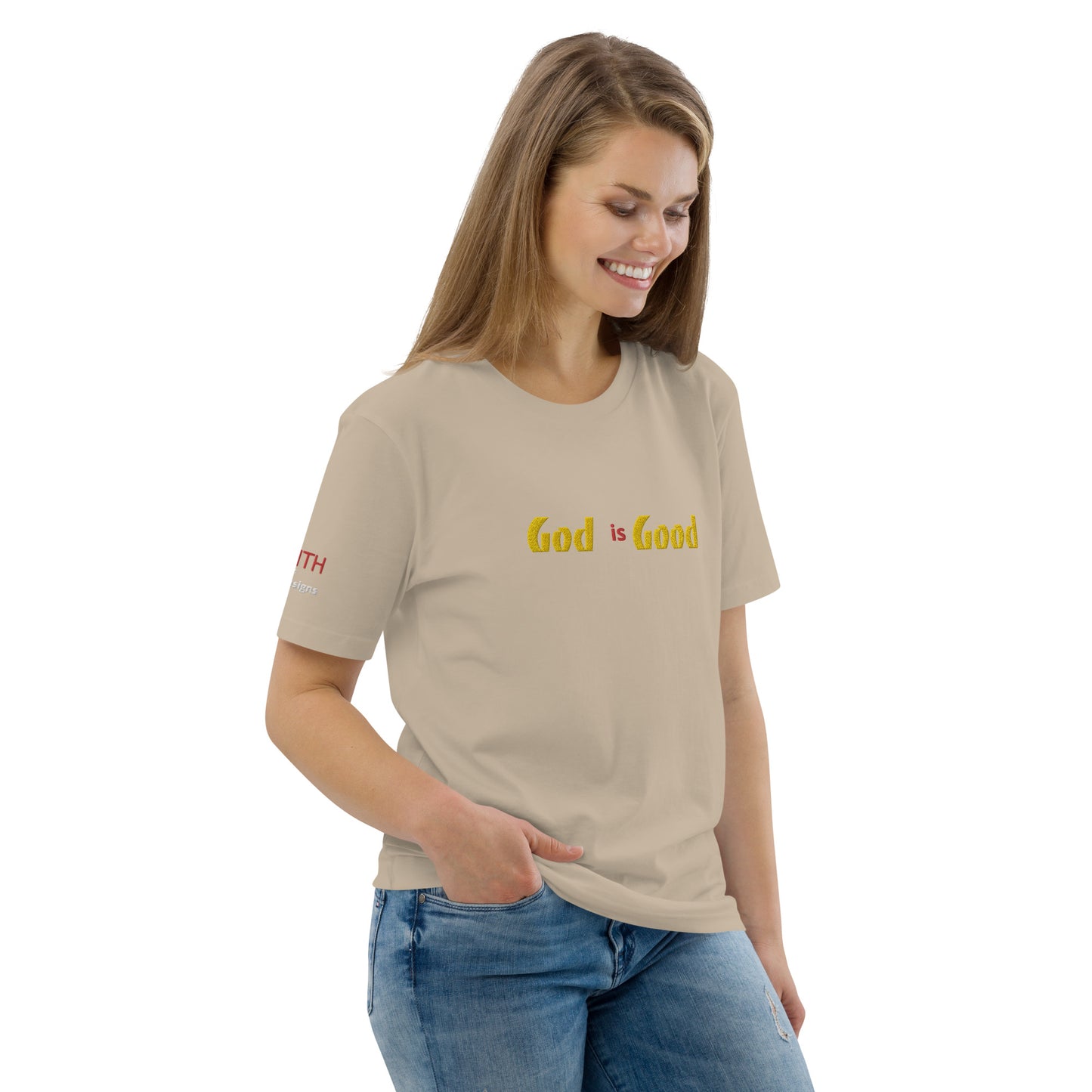 Camiseta unisex de algodón orgánico Dios es bueno