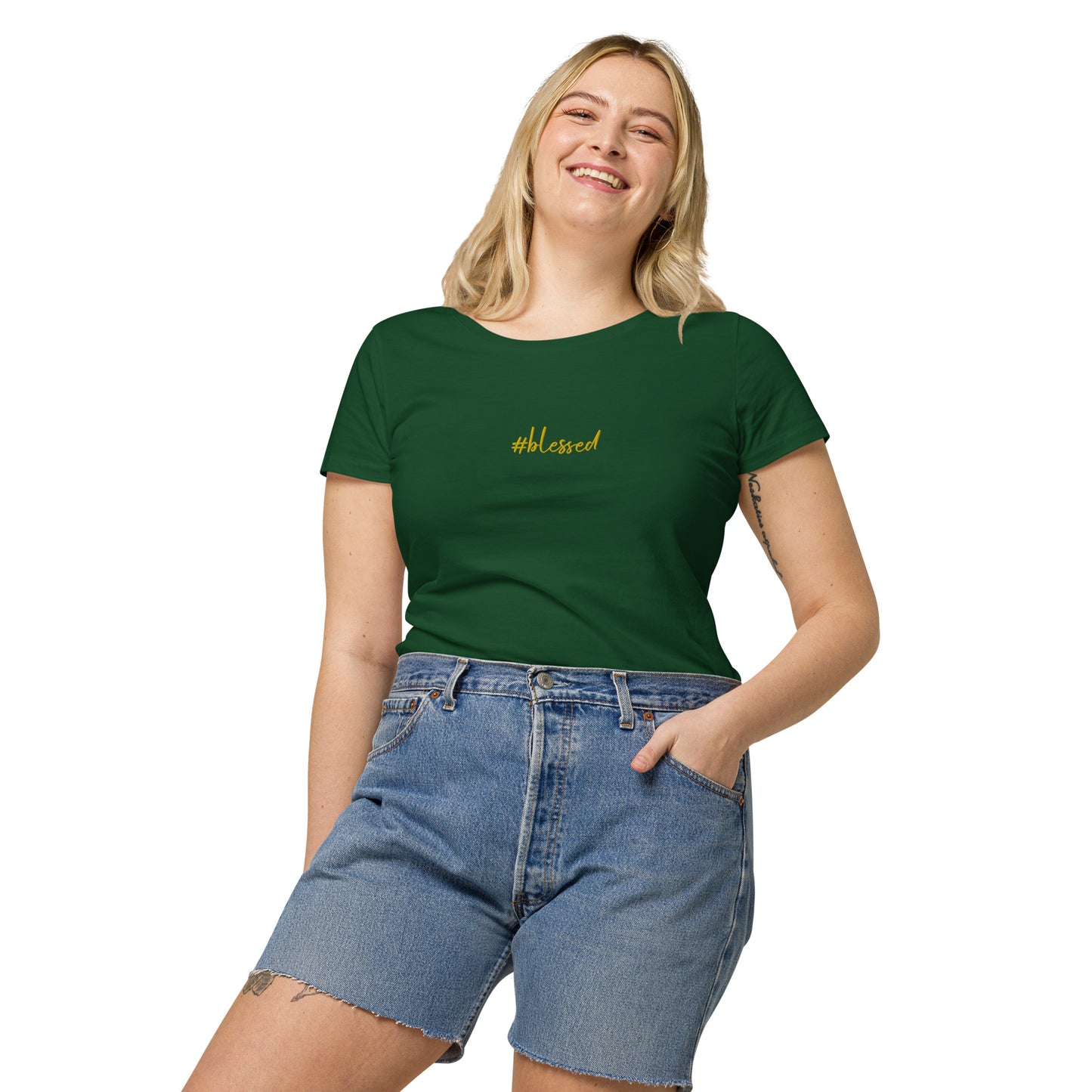 Camiseta básica orgánica de mujer Blessed