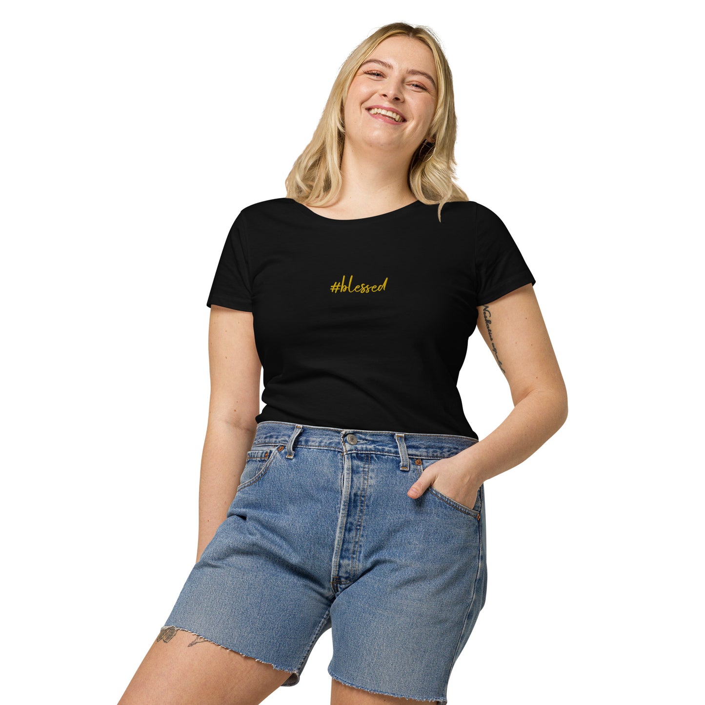 Camiseta básica orgánica de mujer Blessed