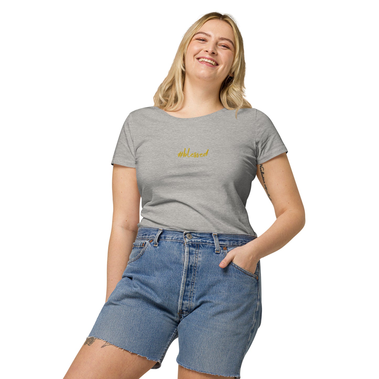 Camiseta básica orgánica de mujer Blessed