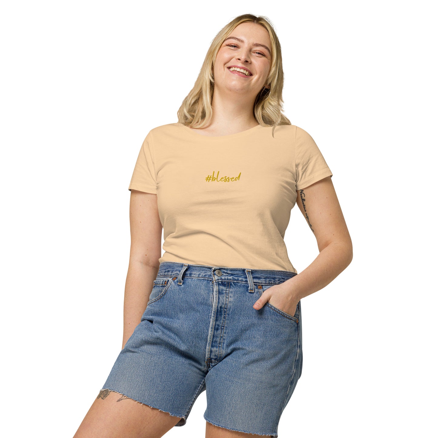 Camiseta básica orgánica de mujer Blessed