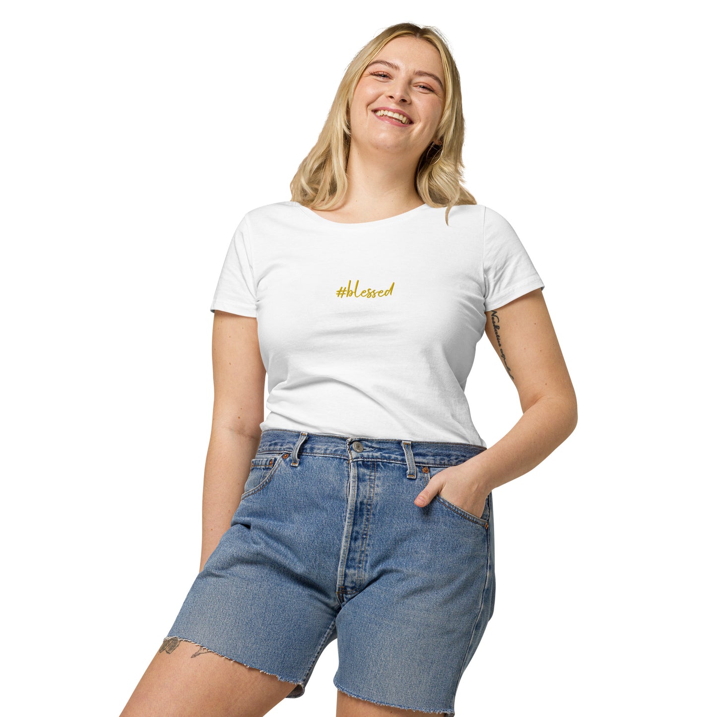 Camiseta básica orgánica de mujer Blessed